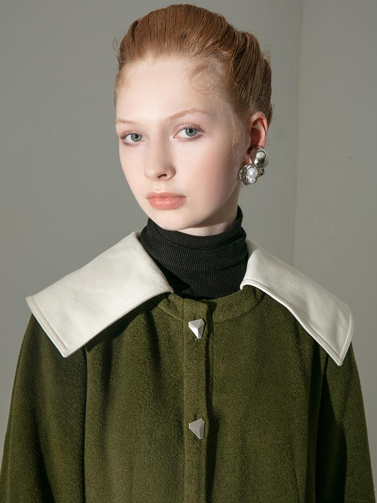 “Coat” Dress With Color Block Lapel - BLANCORE