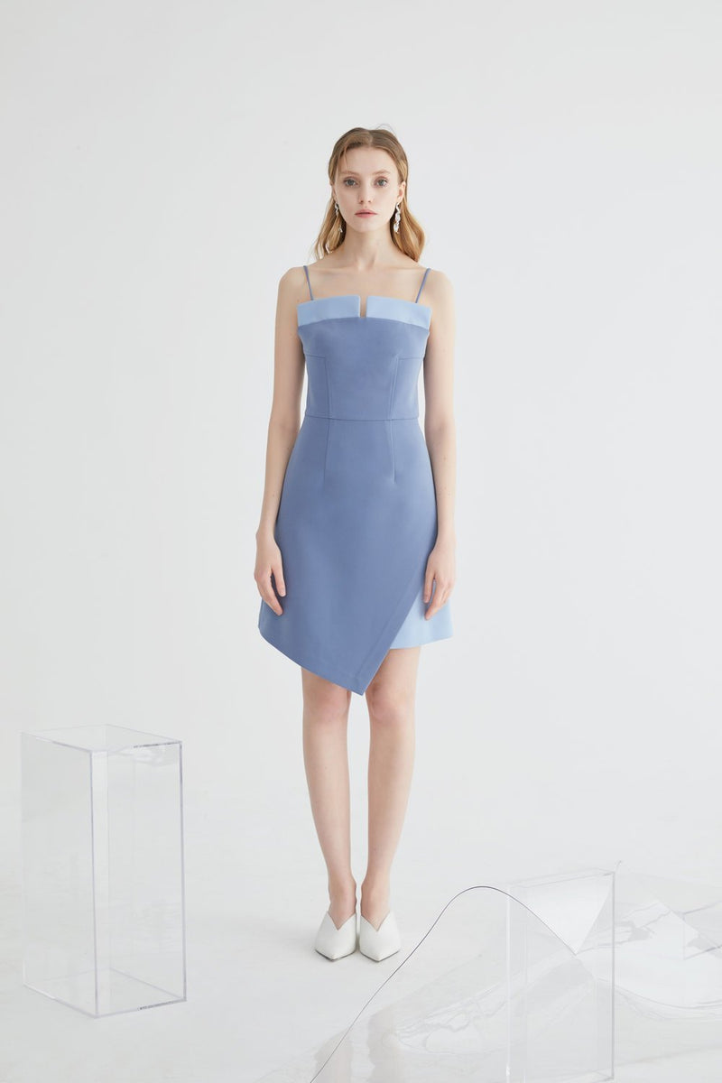 Color Block A-line Dress - BLANCORE