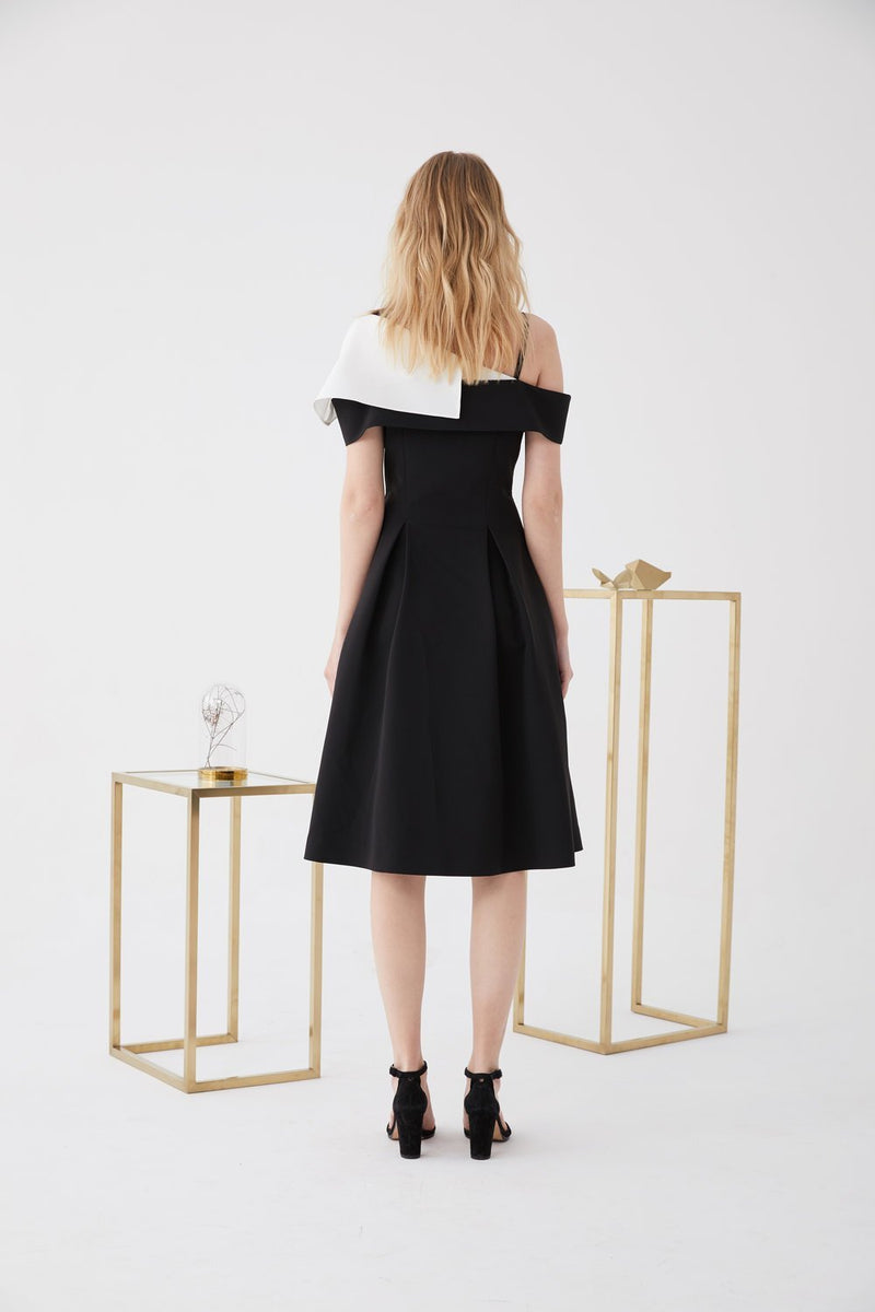 Color Block A-line Dress - BLANCORE