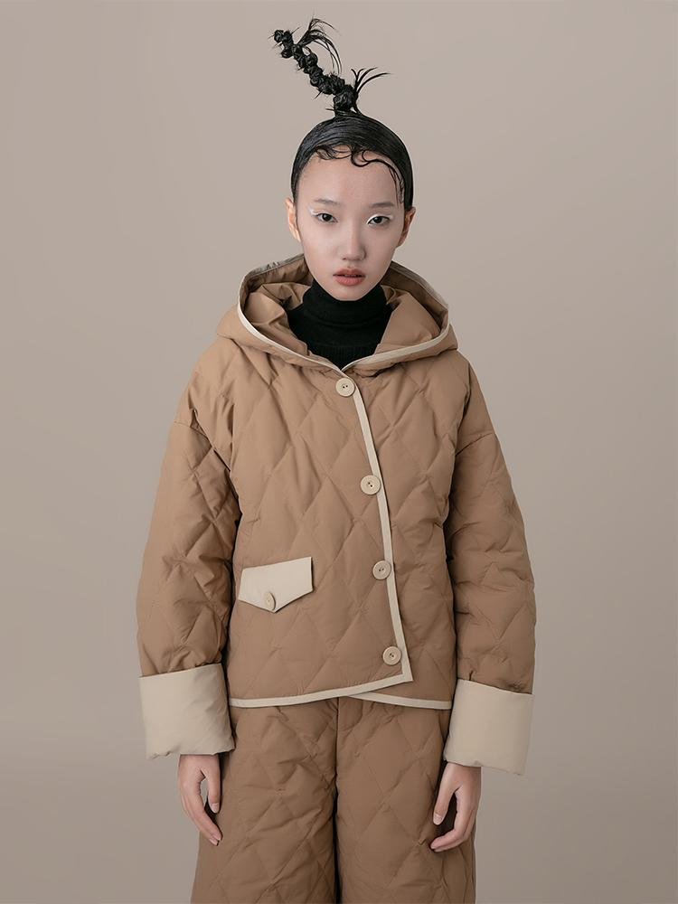 Color Block Puffer Jacket - BLANCORE