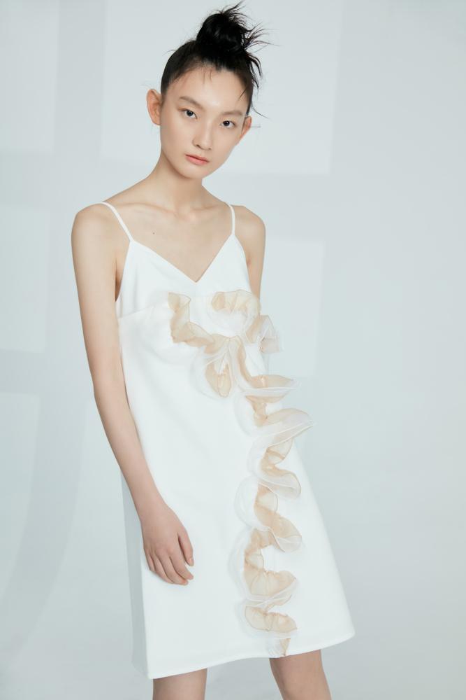 Color Block Ruffle Dress - BLANCORE