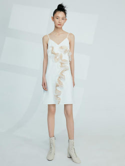 Color Block Ruffle Dress - BLANCORE