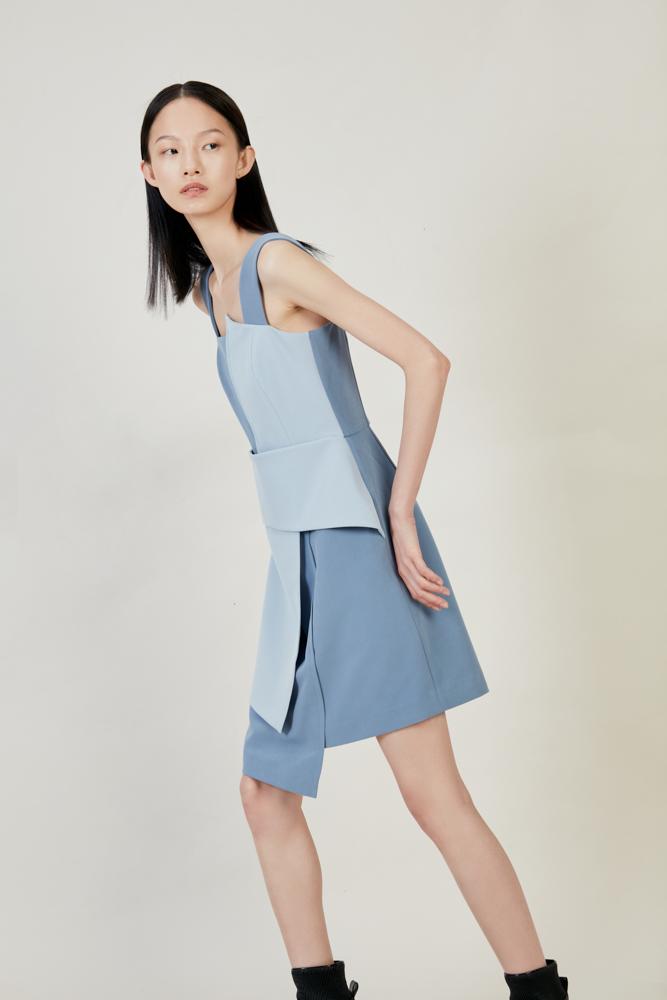 Color Block Slip Dress - BLANCORE