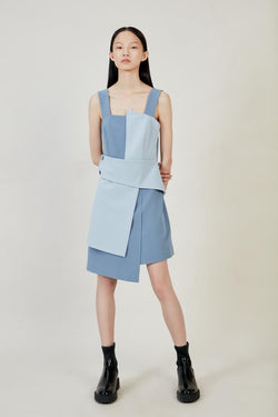 Color Block Slip Dress - BLANCORE