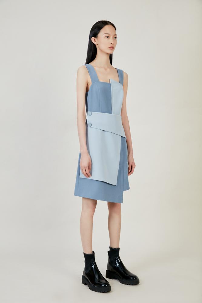 Color Block Slip Dress - BLANCORE