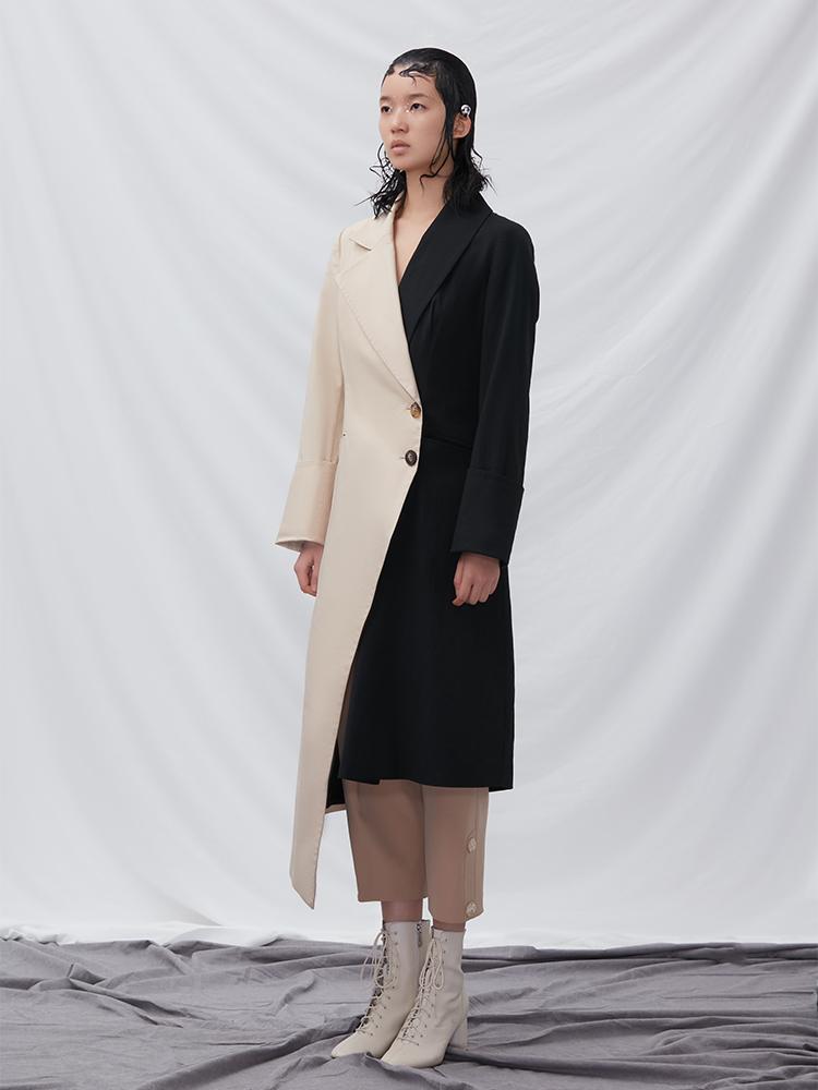 Color Block Trench Coat - BLANCORE