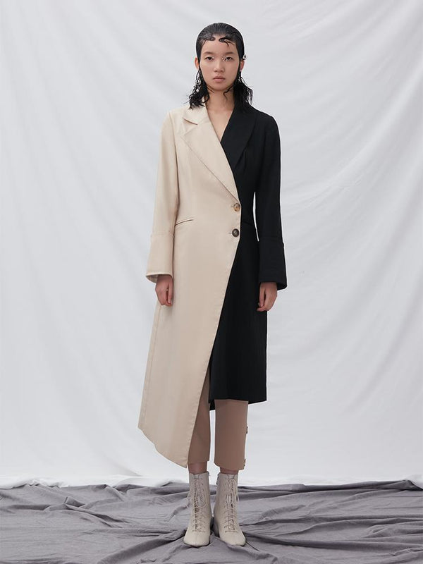 Color Block Trench Coat - BLANCORE