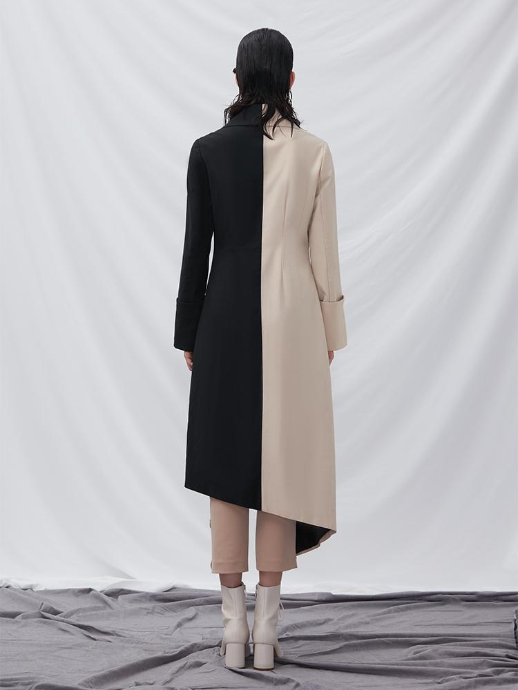 Color Block Trench Coat - BLANCORE