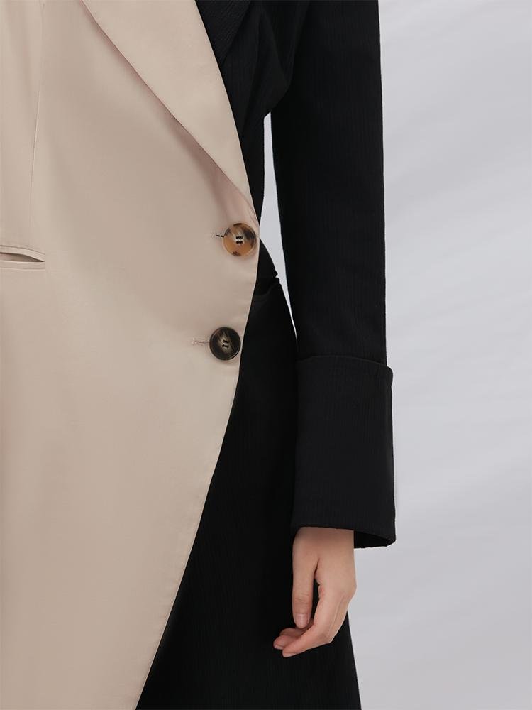 Color Block Trench Coat - BLANCORE