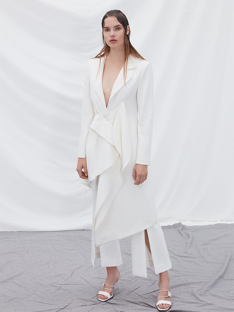 Deconstructed Asymmetrical Blazer - BLANCORE