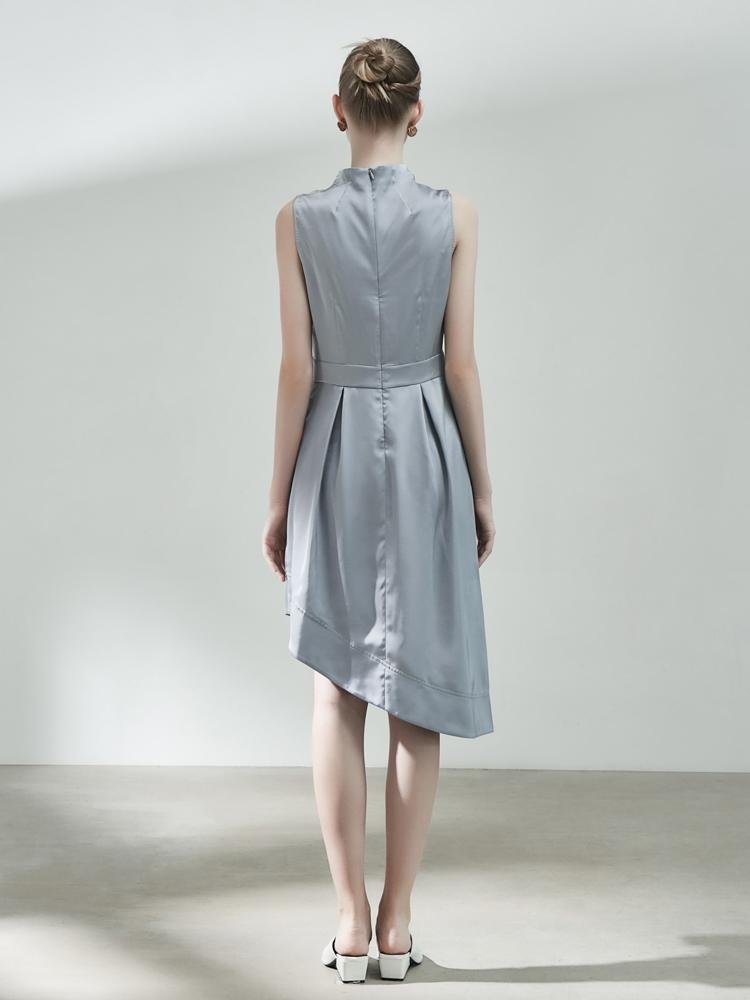 Deconstructed Standing Collar Dress - BLANCORE