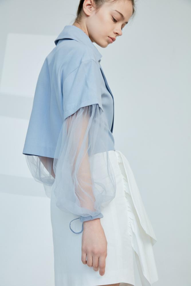 Doubler Layered Mesh Paneled Shirt - BLANCORE