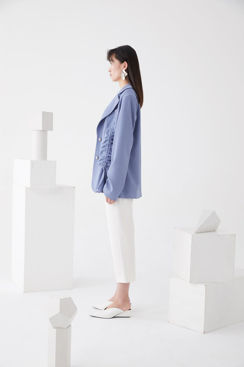 Draped Notch Lapel Blazer - BLANCORE