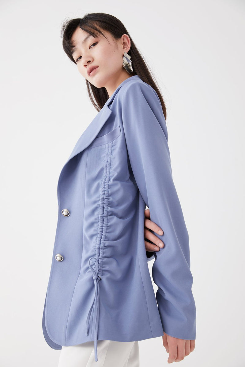 Draped Notch Lapel Blazer - BLANCORE