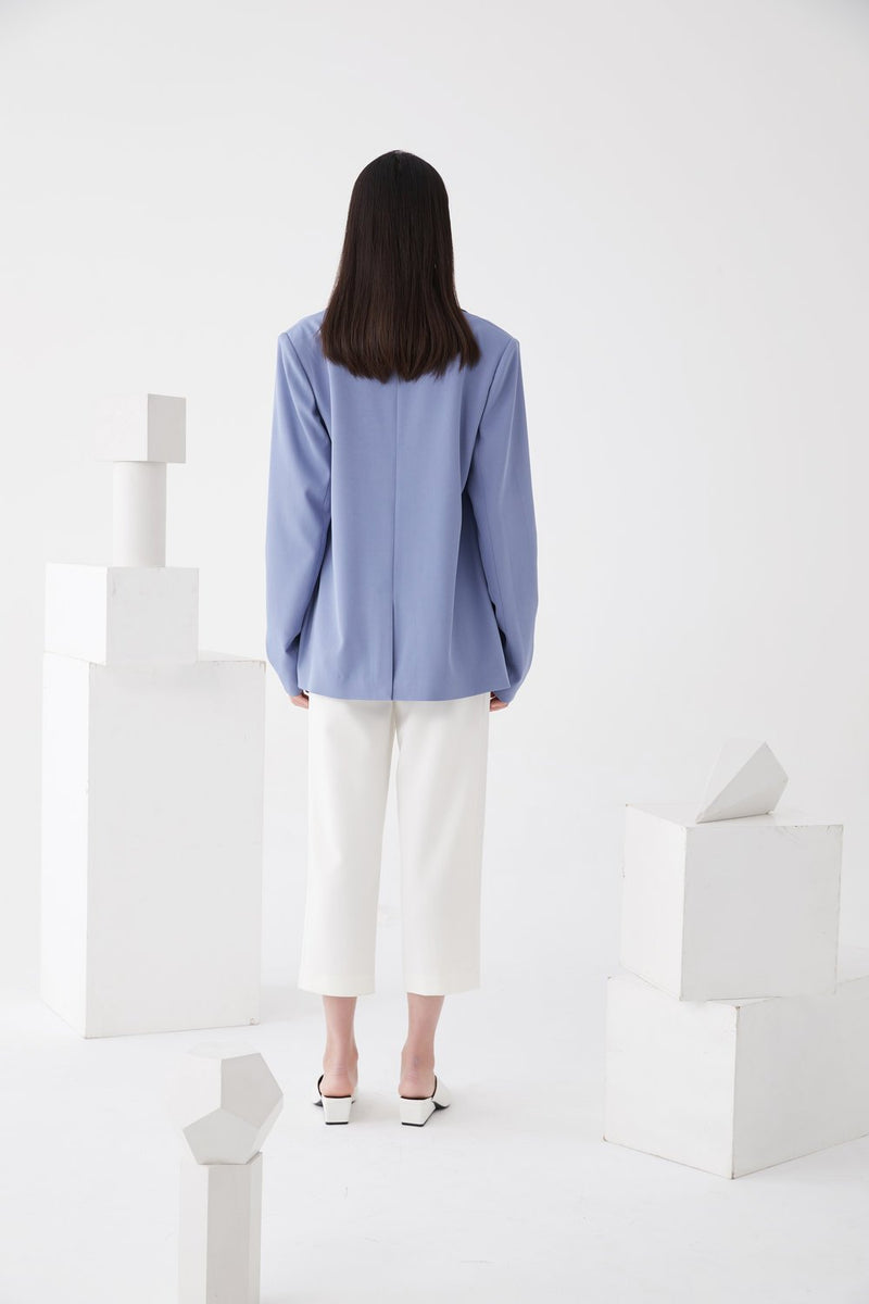 Draped Notch Lapel Blazer - BLANCORE