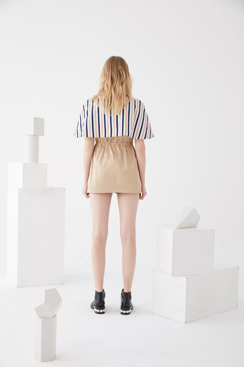 Draw Stripe Top with Cape - BLANCORE