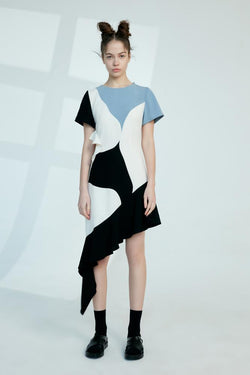 E- Color Block Dress - BLANCORE