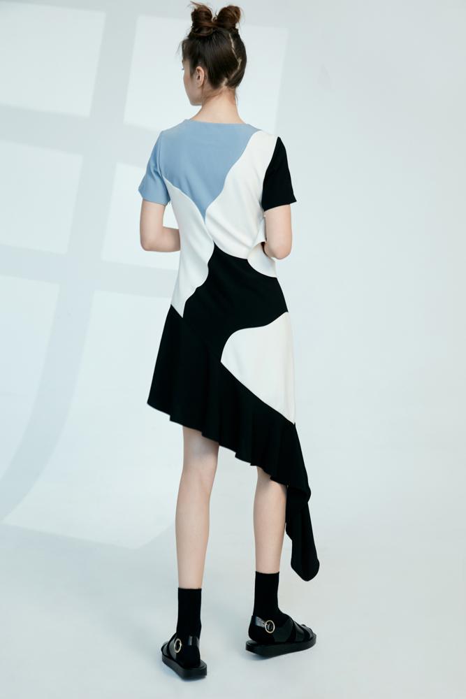 E- Color Block Dress - BLANCORE