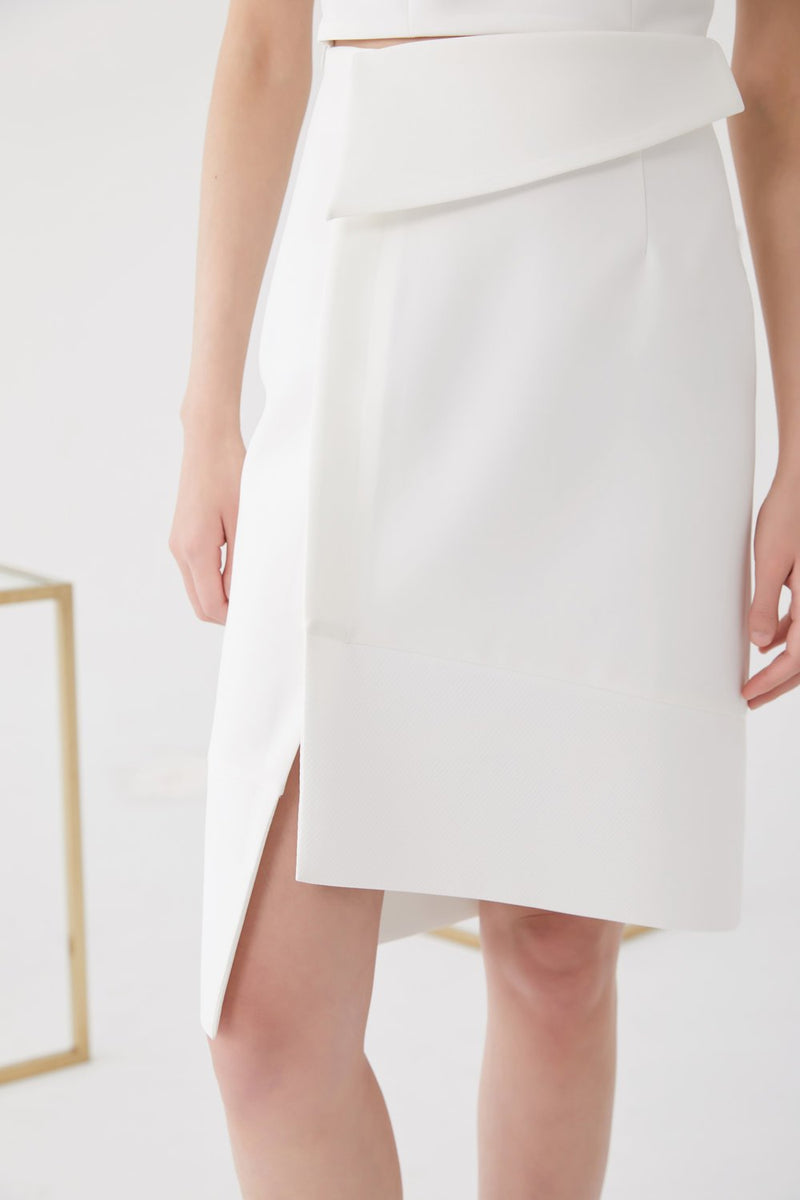 Fold Split Skirt - BLANCORE