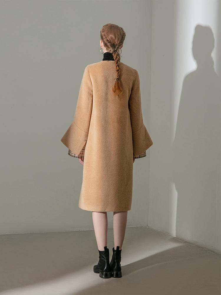 Geometric Paneled Wool Coat - BLANCORE