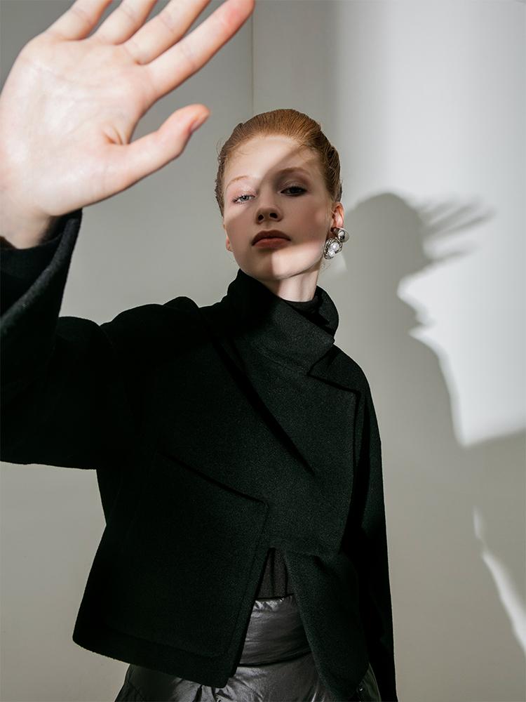 Geometric Wool Jacket - BLANCORE
