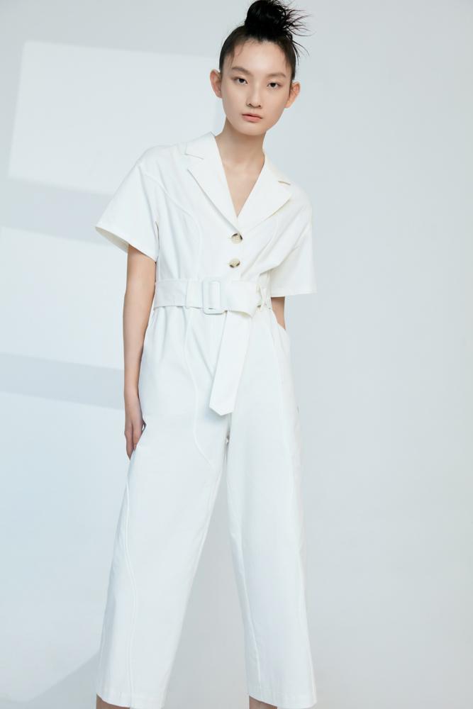 Jumpsuit with Topstitch Seam - BLANCORE