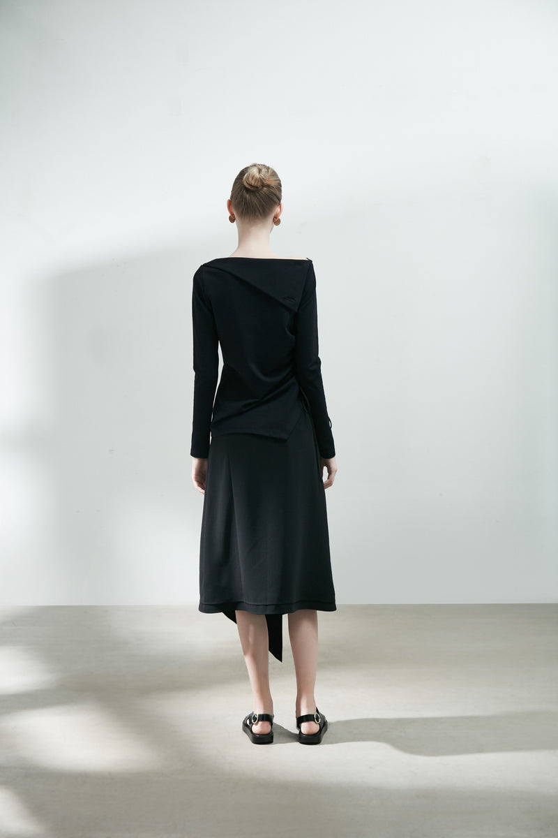 Knit Top with Draped Details - BLANCORE