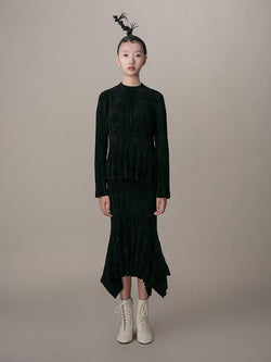 Knit Velvet Skirt - BLANCORE
