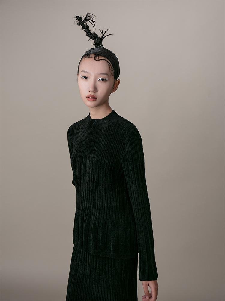 Knit Velvet Top - BLANCORE