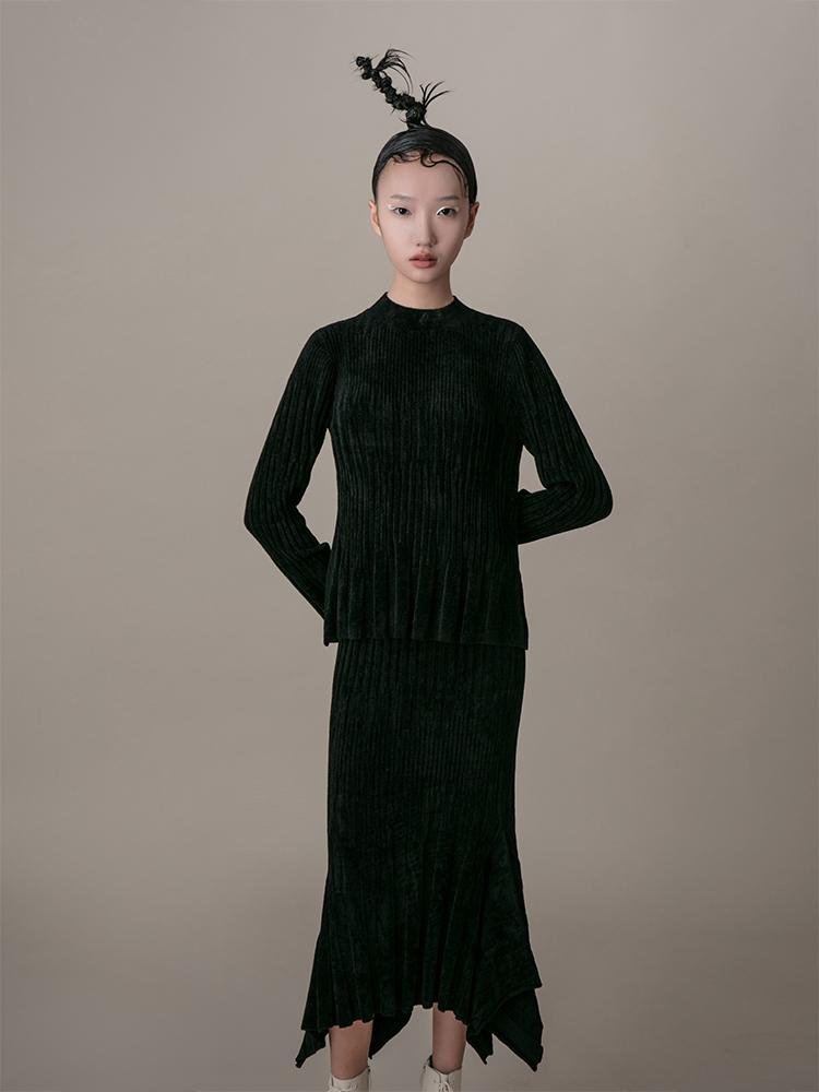 Knit Velvet Top - BLANCORE