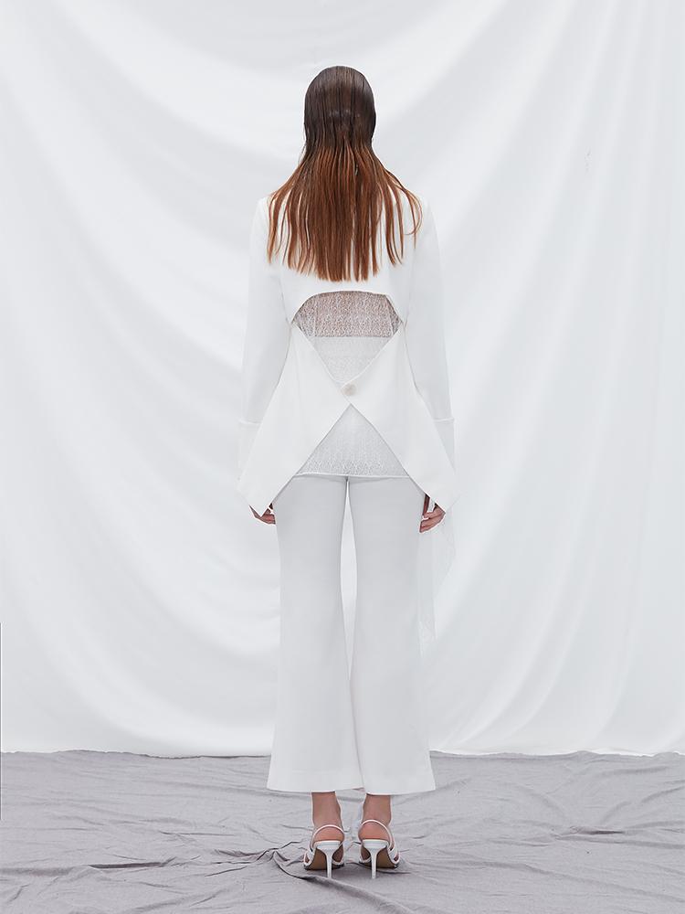 Lace Paneled Blazer - BLANCORE