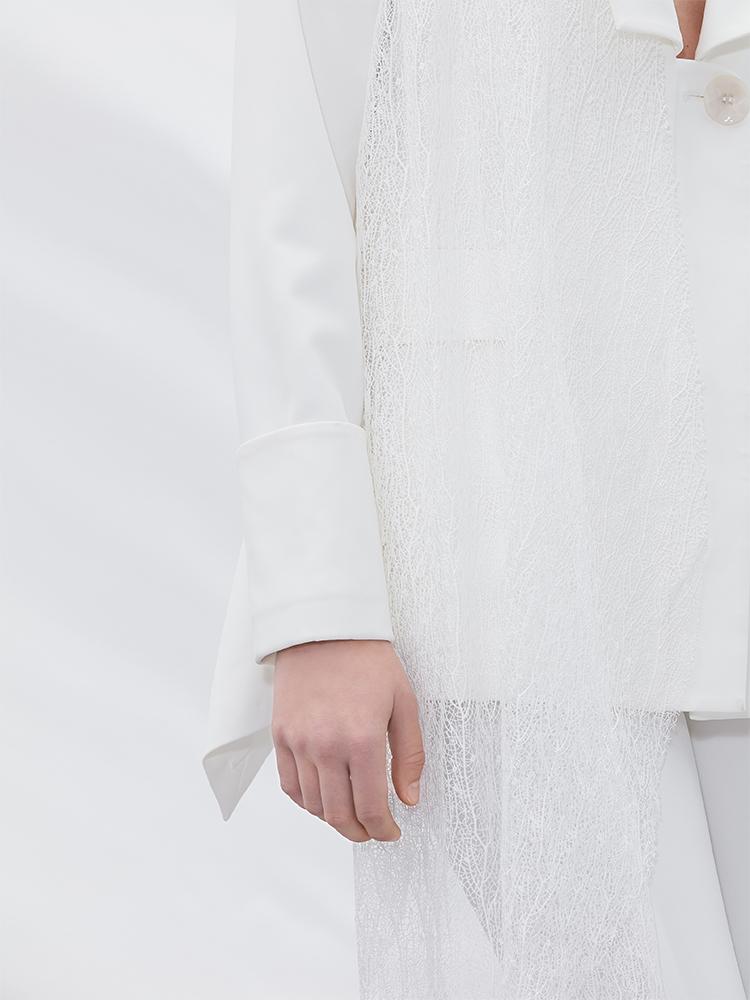 Lace Paneled Blazer - BLANCORE
