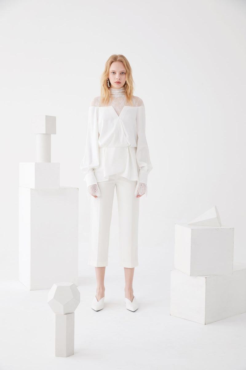 Lace Paneled Double Layer Top - BLANCORE