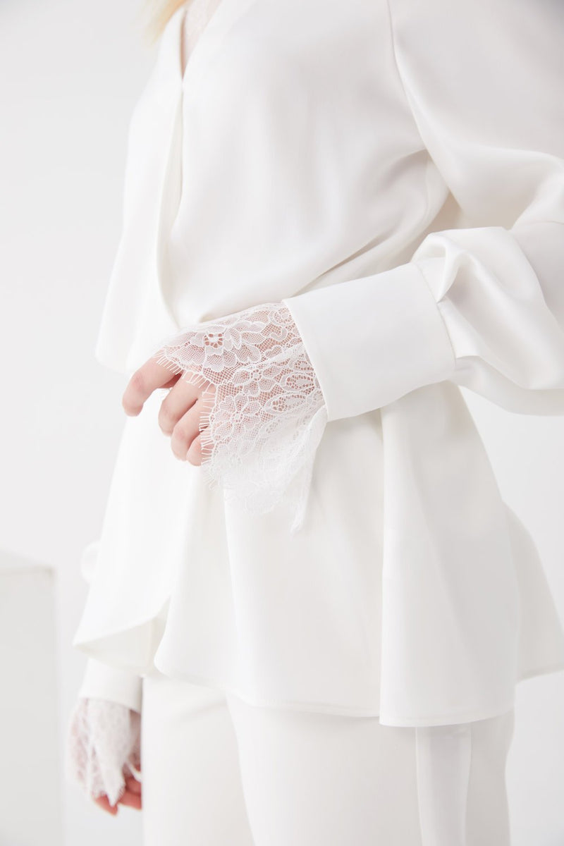 Lace Paneled Double Layer Top - BLANCORE