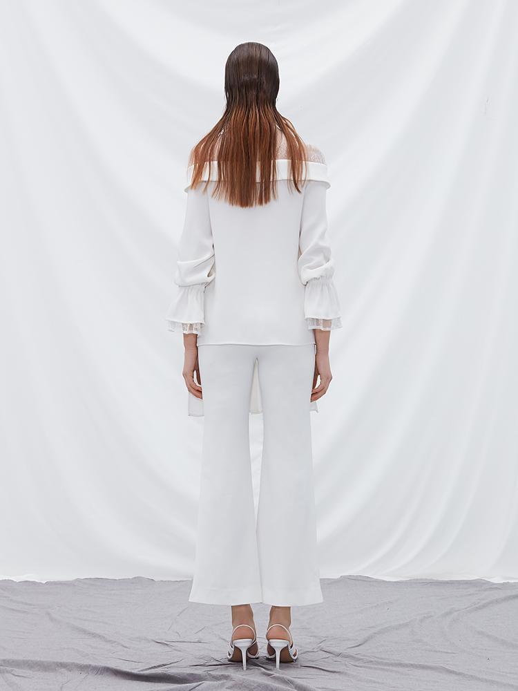 Lace Paneled Shirt - BLANCORE