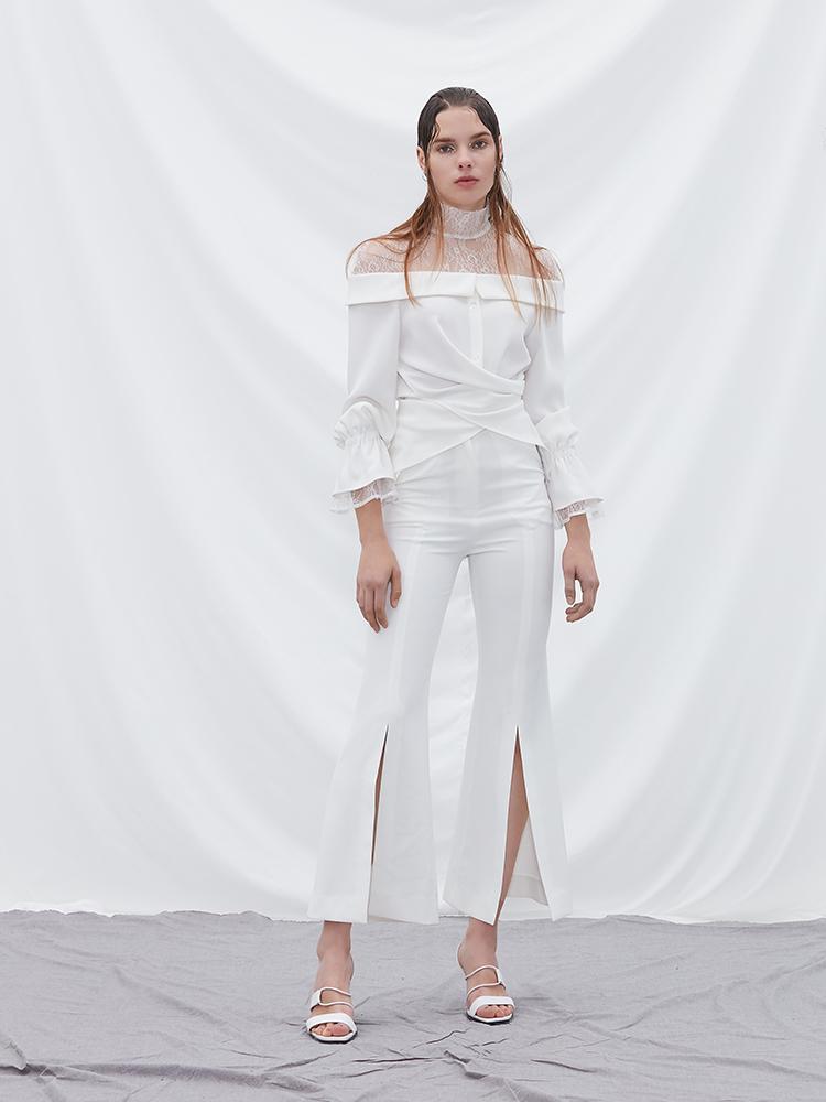 Lace Paneled Shirt - BLANCORE