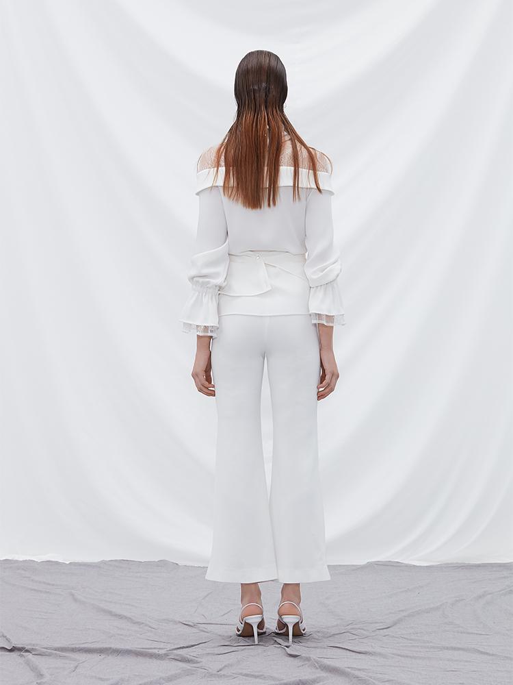 Lace Paneled Shirt - BLANCORE