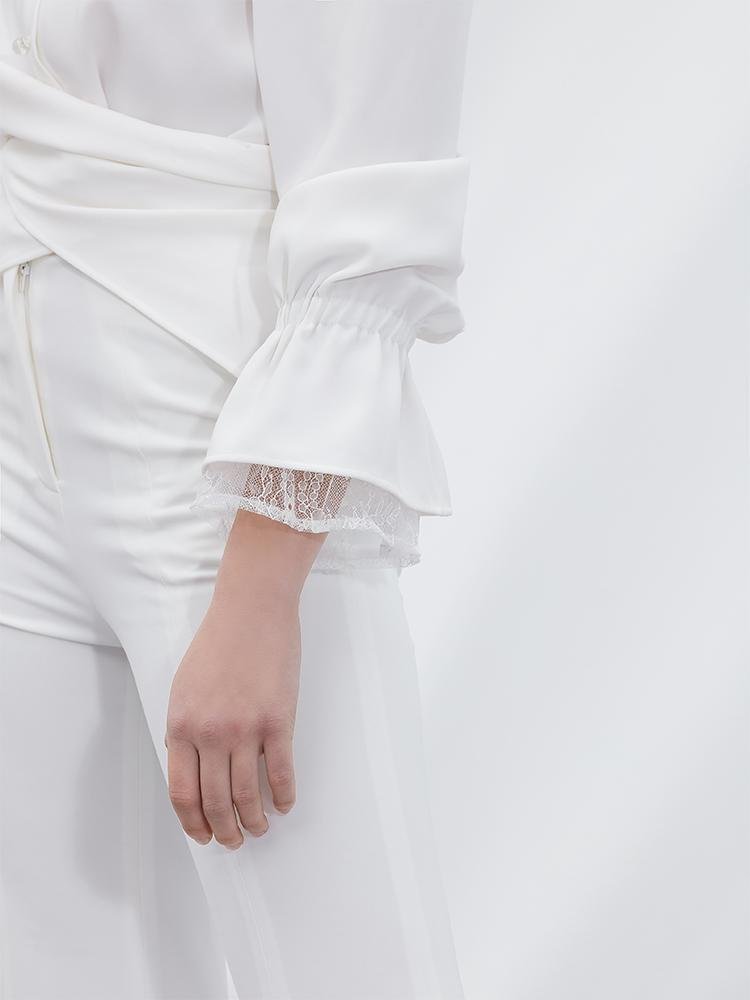 Lace Paneled Shirt - BLANCORE