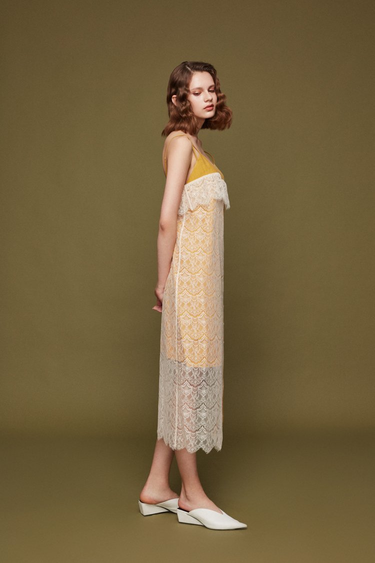 Lace Paneled Slip Dress - BLANCORE
