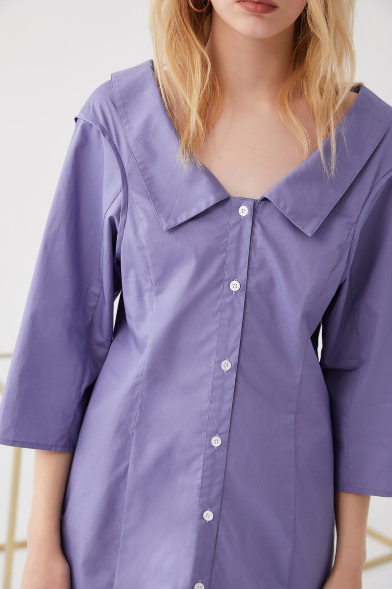 Lapel Shirtdress with Detailed Armhole - BLANCORE