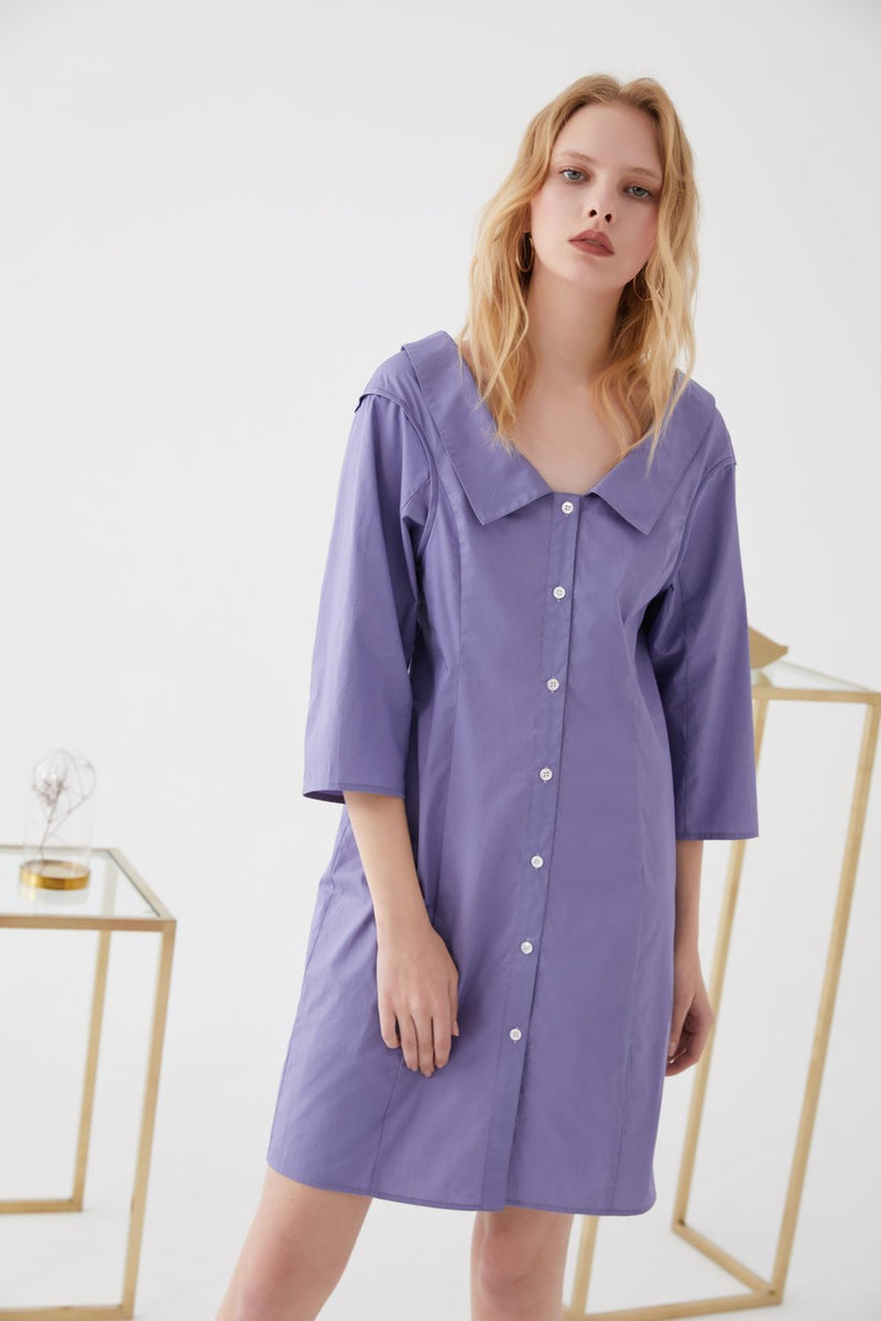Lapel Shirtdress with Detailed Armhole - BLANCORE