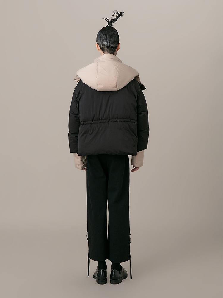 Layered Color Block Puffer Jacket - BLANCORE