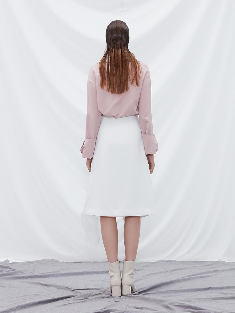 Mesh Panel Wrap Skirt - BLANCORE