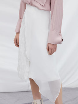 Mesh Panel Wrap Skirt - BLANCORE