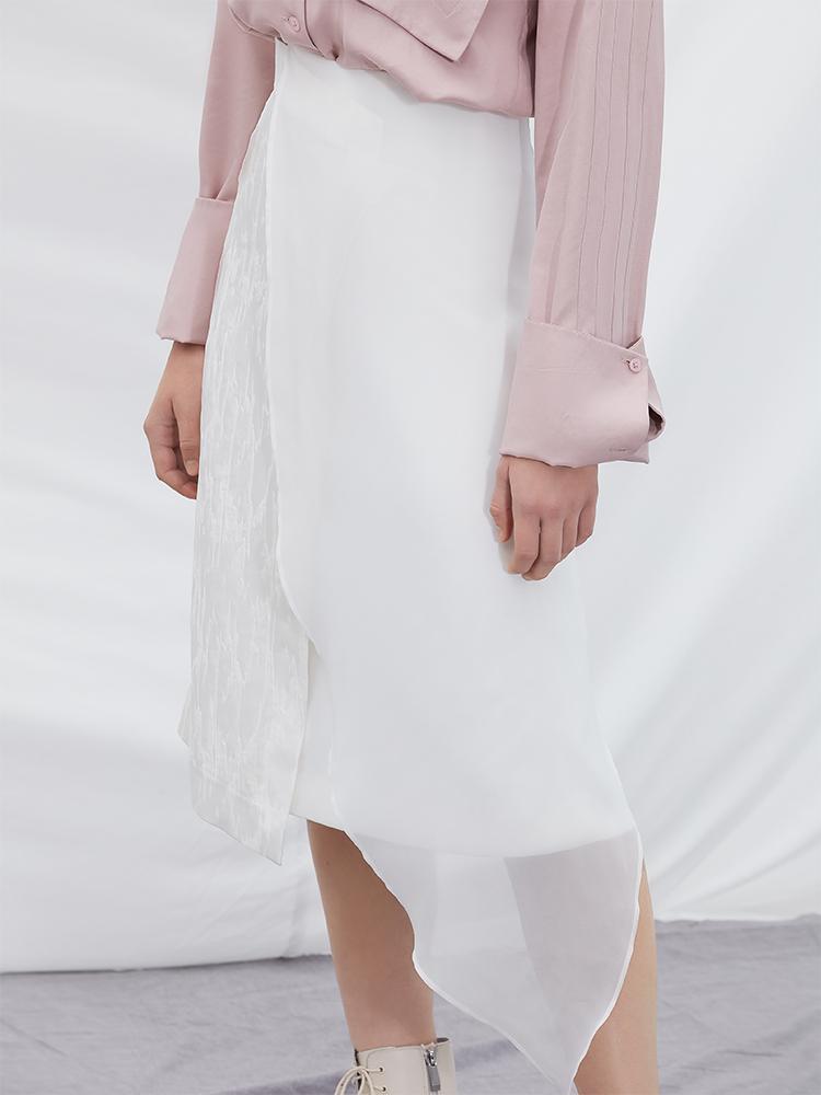 Mesh Panel Wrap Skirt - BLANCORE