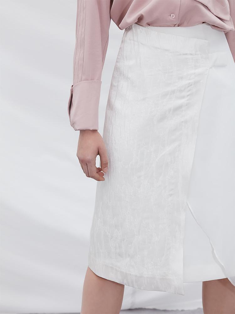 Mesh Panel Wrap Skirt - BLANCORE