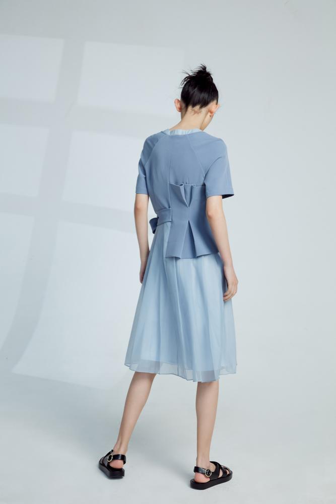 Mesh Panelled Dress - BLANCORE