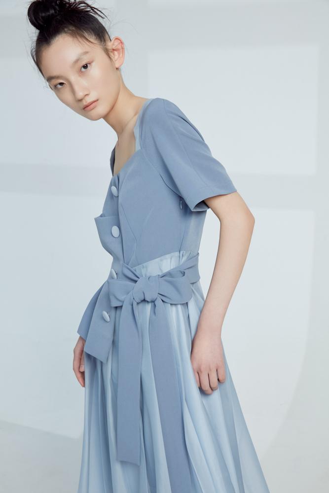 Mesh Panelled Dress - BLANCORE