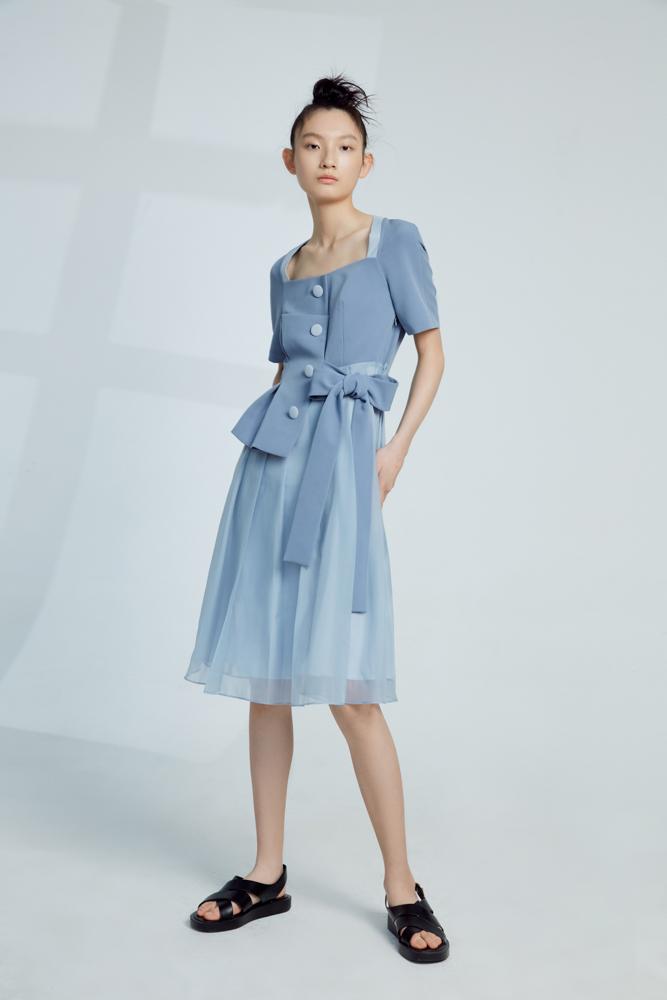 Mesh Panelled Dress - BLANCORE
