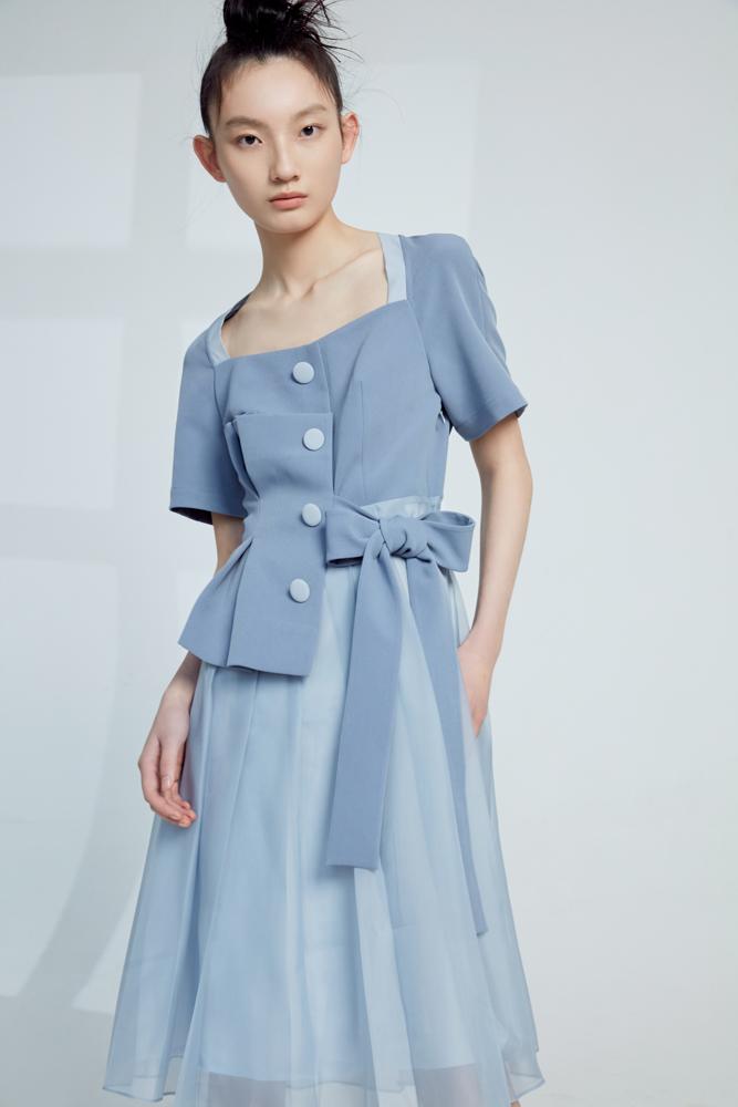 Mesh Panelled Dress - BLANCORE